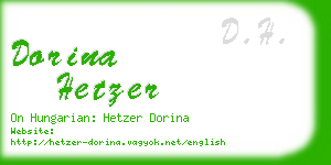 dorina hetzer business card